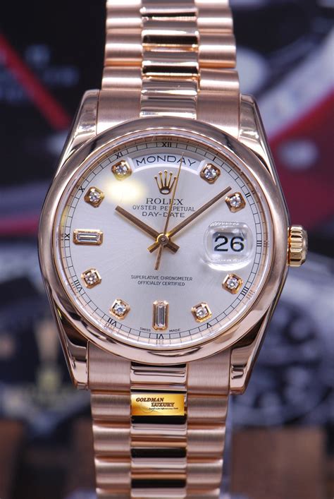 rolex 18k rose gold oyster perpetual day date|Rolex Oyster day date price.